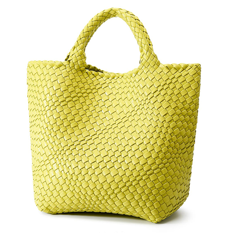 Woven Bag For Women Vegan Leather Tote Bag Large Summer Beach Travel Handbag And Purse Handmade Shoulder Bag 