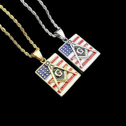 Wholesale Fashion Stainless Steel Pendant Jewelry Crystal Rhinestone Necklace Devil's Eye Pendant Hiphop For Men 