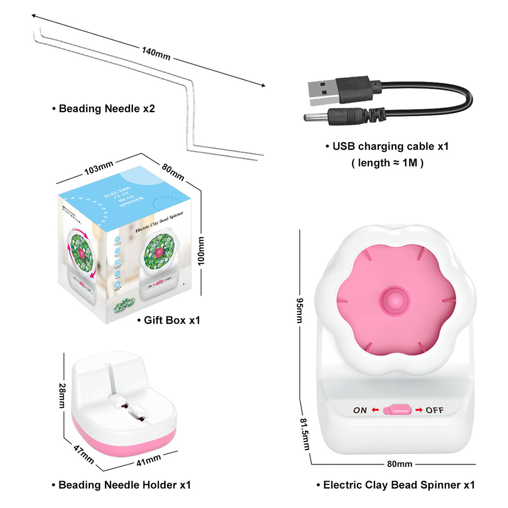 Automatic Rotating Electric Clay Beads Spinner For Jewelry Bracelet Making Tools With Usb Charger 