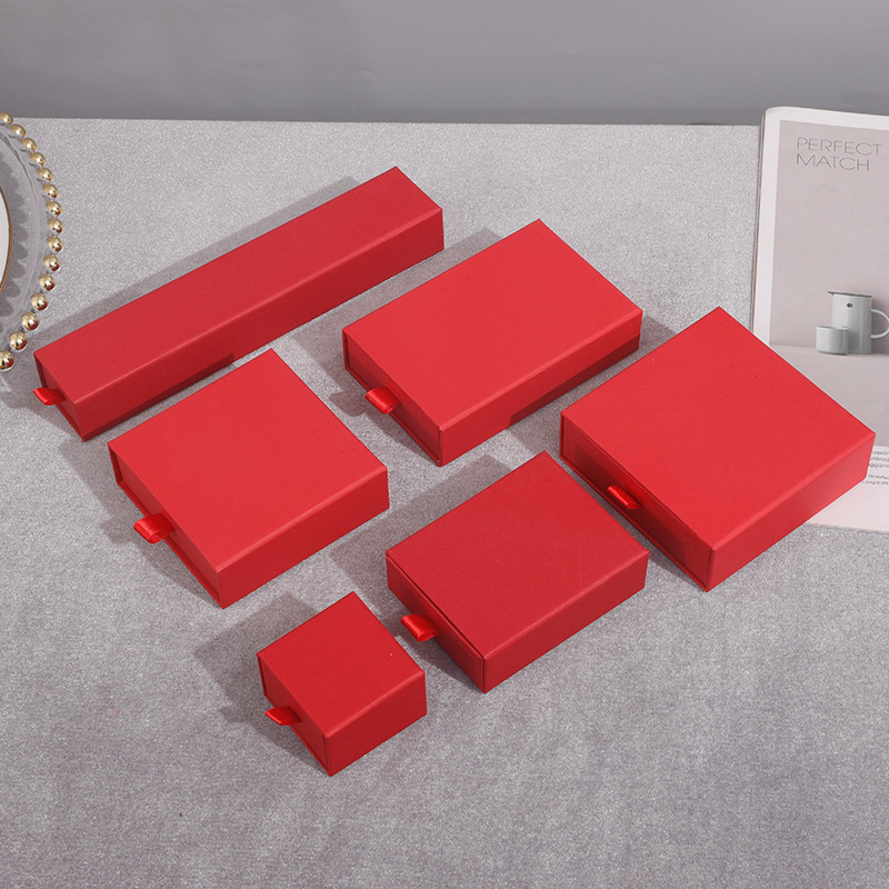 Vinknde New Fashion Paper Cardboard Earring Necklace Ring Packaging Gift Jewelry Crystal Storage Box With Logo Printed 