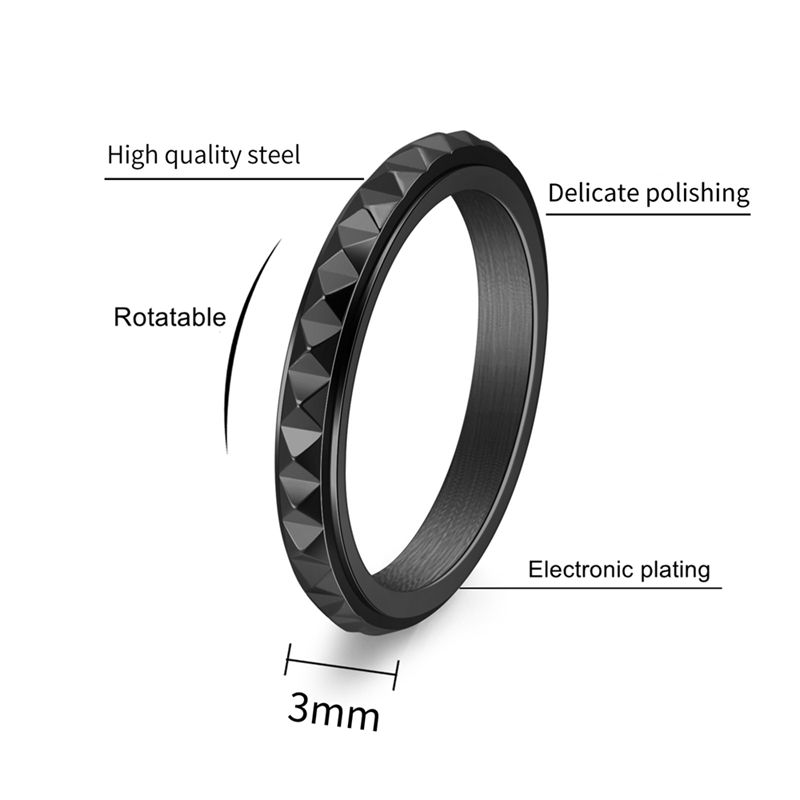 Anxiety Jewelry Fashion Rotatable Elegant Finger Ring Stainless Steel Spinning Fidget Ring 