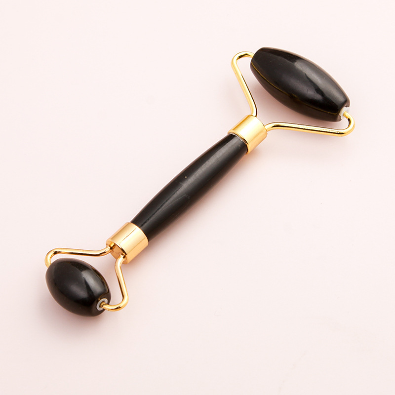 Hot Sales Skin Care Black Obsidian Face Roller Custom 100% Natural Beauty Products Facial Massager Set Jade Roller 