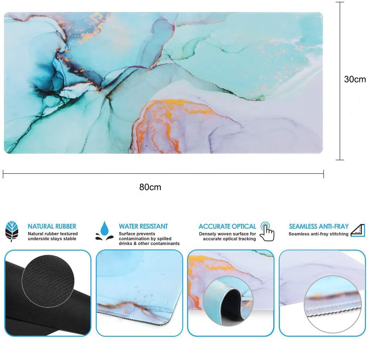 Extended Large Xxl Gaming Mouse Pad With Non-slip Rubber Base Stitched Eges Desk Mat For Computer Gaming 