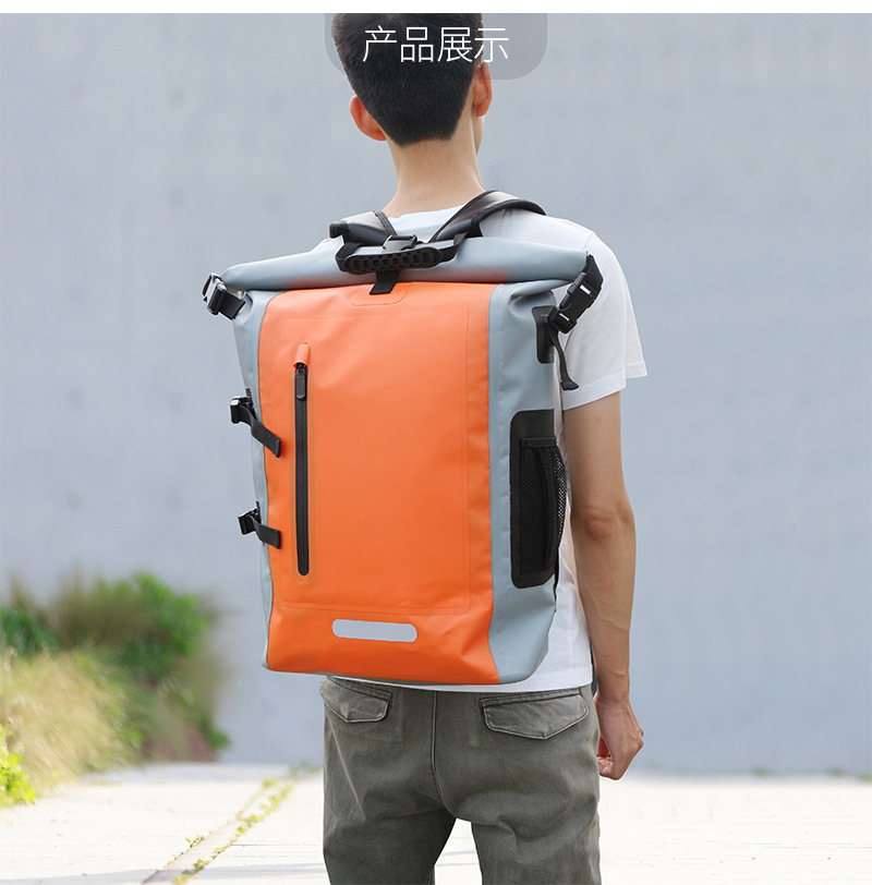 Oem Custom Printed Logo Outdoor Waterproof Backpack 25l With 500d Pvc Tarpaulin Dry Bag Waterproof Camping Bag 