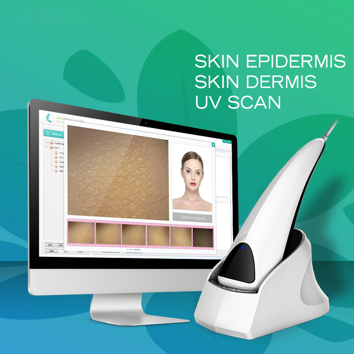 Beauty Salon Usb Connect Collagen Fiber Observe System Portable Skin Analyzer System With Products Recommendation And Report 