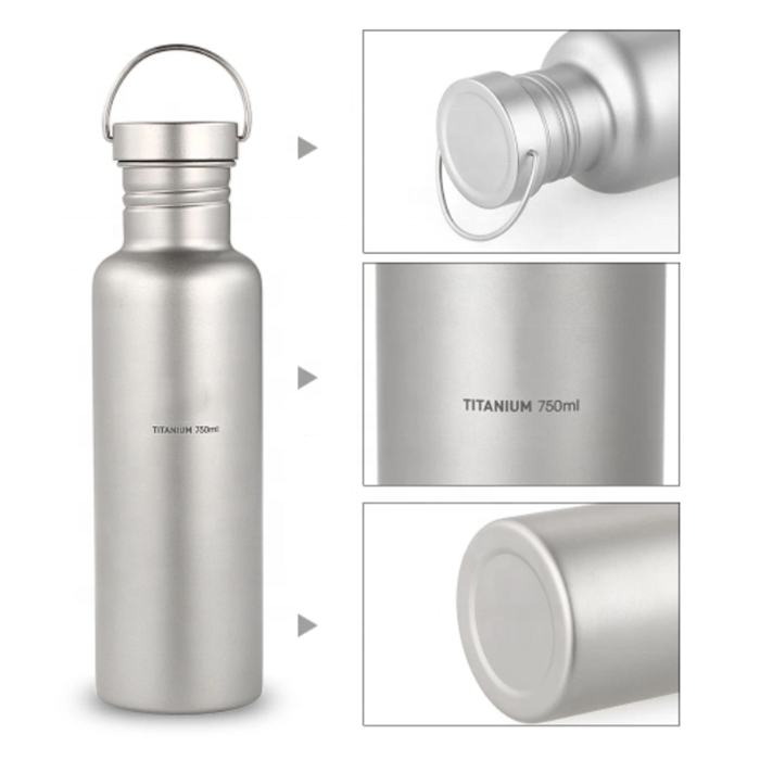 Outdoor Camping And Hiking Titanium 750ml Water Bottle,Sports Kettles 