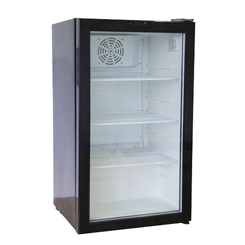 Home Hotel Use 30 Liters 40 Liters Compact Glass Door Mini Fridge Refrigerator With Black Led Light Lock 
