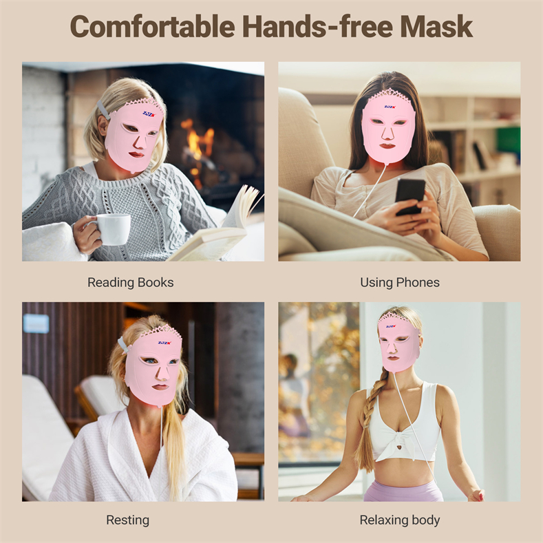 Zjzk Beauty 2024 2022 Tik Tok Beauty Products Therapy Face Mask Facial Skin Care Machine Photon 7 Light Colors For Home Use 