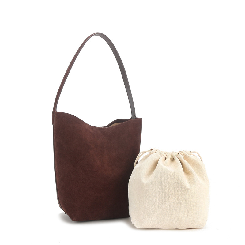 Suede The Row Tote Bag Reversed Suede High Capacity Suede 2023 Autumn/winter Commuter One Shoulder Bucket Bag 