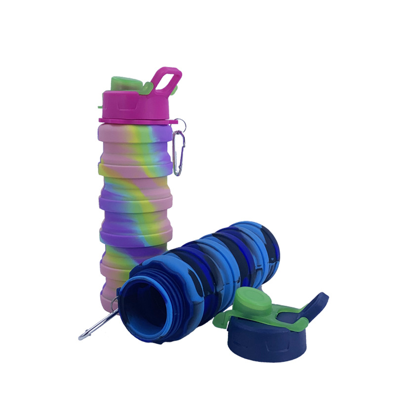 Silicone Sports Bottle Creative Foldable Portable Mountaineering Cup Outdoor Cycling Retractable Bottle 