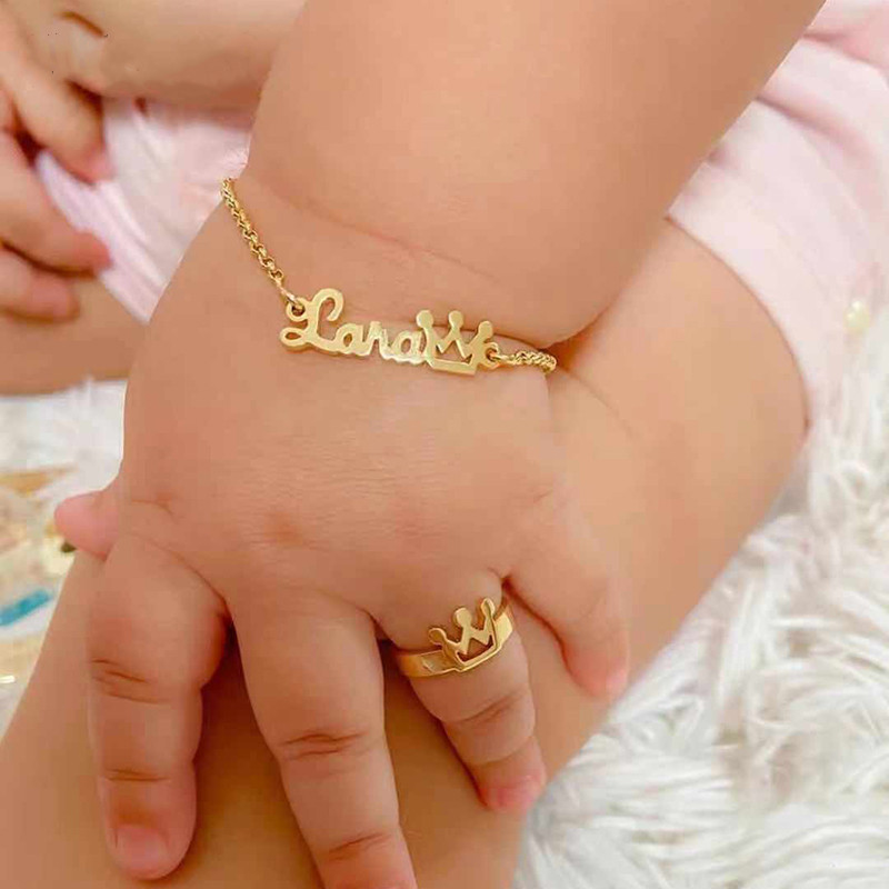 Custom Double Names Bangle And Ring Personalized Stainless Steel Open Heart Bracelet Bangle Couple Women Jewelry Set F 