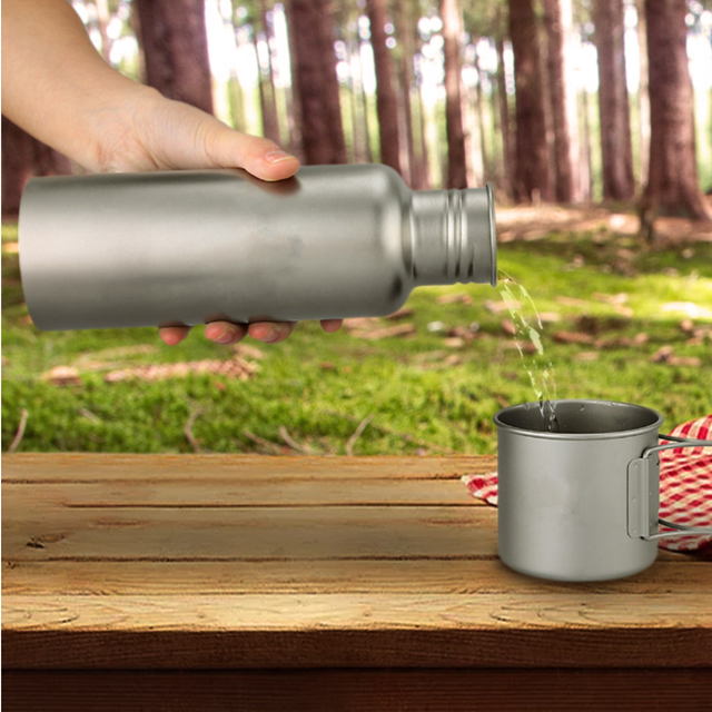 Outdoor Camping And Hiking Titanium 750ml Water Bottle,Sports Kettles 