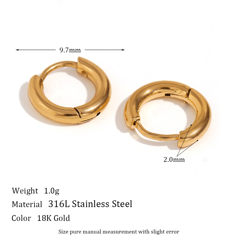 Earings Jewelry Women 18k Gold Plated Huggie Hoop Hypoallergenic Chunky Stainless Steel Hoop Earings Valentines Day Gift 