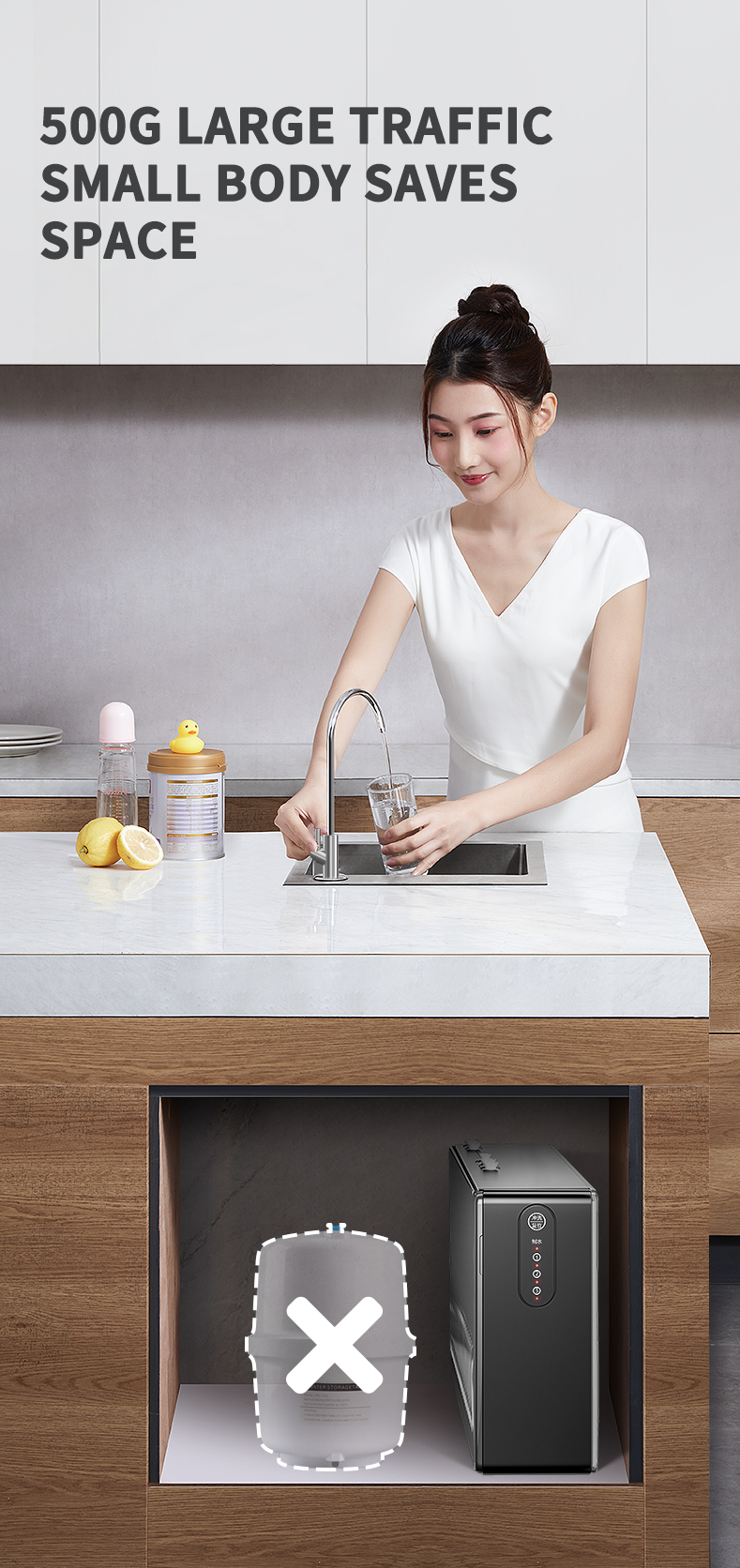 2022 New House Household Water Filter 500g Drinking Water Filters Purifier Tankless Reverse Osmosis Water Filter System For Home 