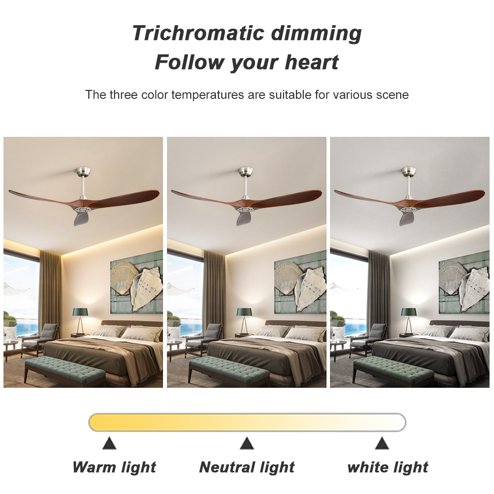 European Styles Custom Ceiling Fan Decorative Mute 3 Blade Remote Control Wood Wooden Bldc Modern Ceiling Fan For Home Hotel 