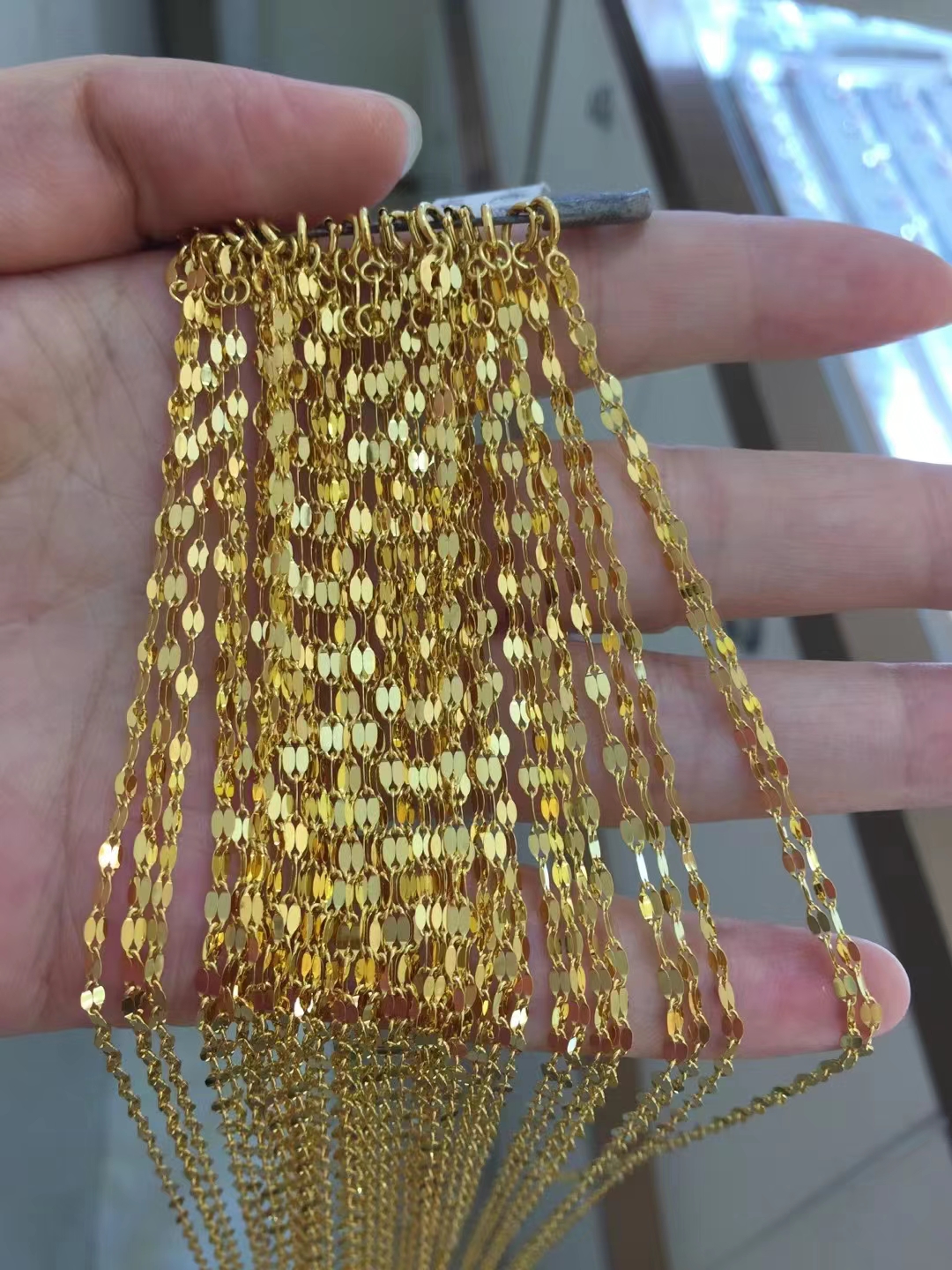 Au750 18k Gold Jewelry Chain Factory Solid Yellow Gold Lip Chain Customized Fine Jewelry Wholesale 