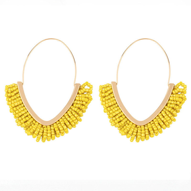 Personalized Seed Bead Earrings Handmade Fashion Hoop Earring Big Ear Rings For Women Jewelry Earrings 