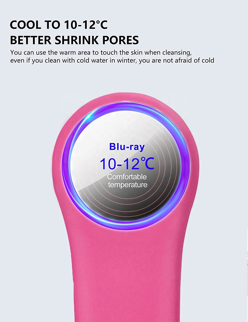 Professional Beauty Products Sonic Face Cleaner Cold Heat Photon Skin Care Face Massage Silicone Facial Cleansing Brush 