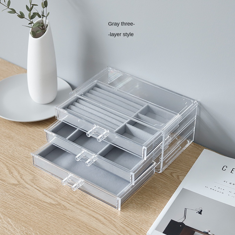 Factory Stock Jewelry Storage Dustproof Box Transparent Acrylic Jewelry Storage Drawer Box 