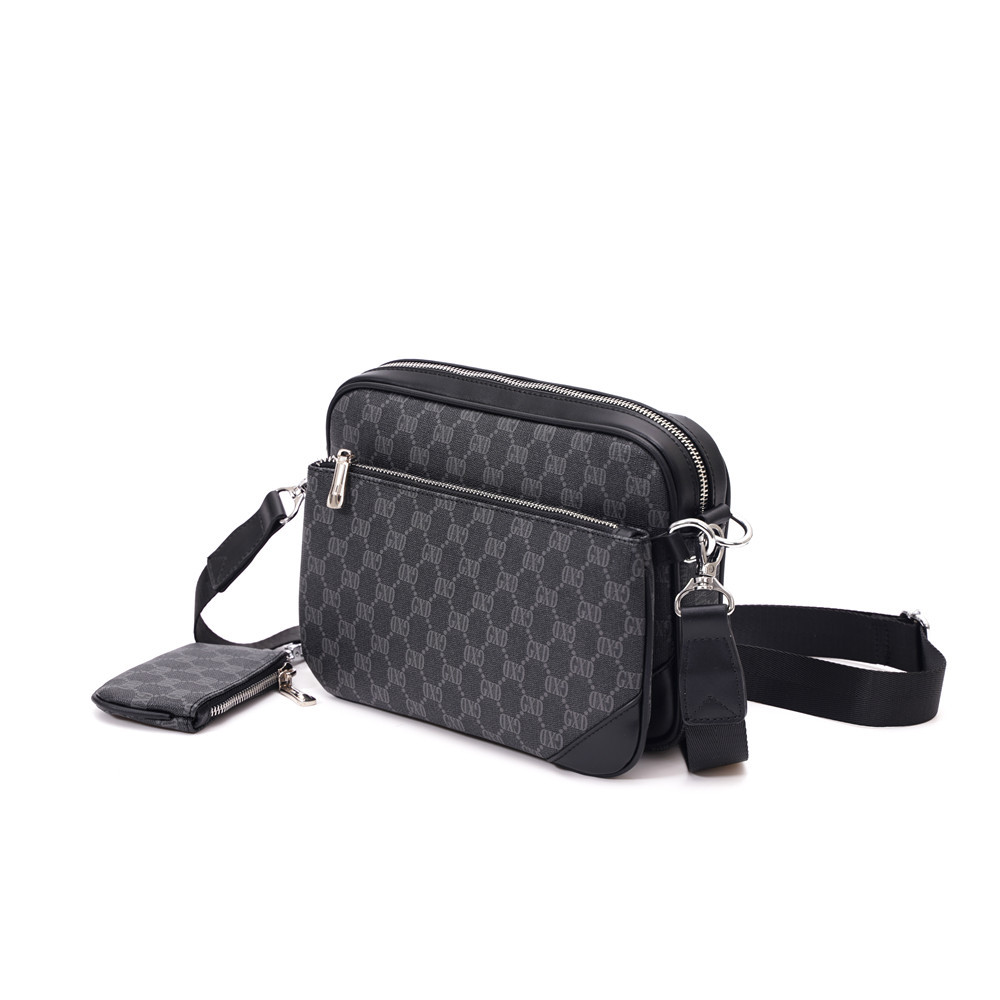 New Fashion Shoulder Bag Three-piece Checkered Pattern Messenger Small Square Bag Men