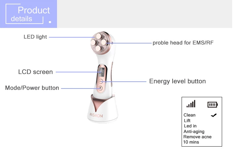 Oem Welcome Rf Face Lifting Facial Beauty Device 5 In 1 Lift Skin Beauty Products For Women 