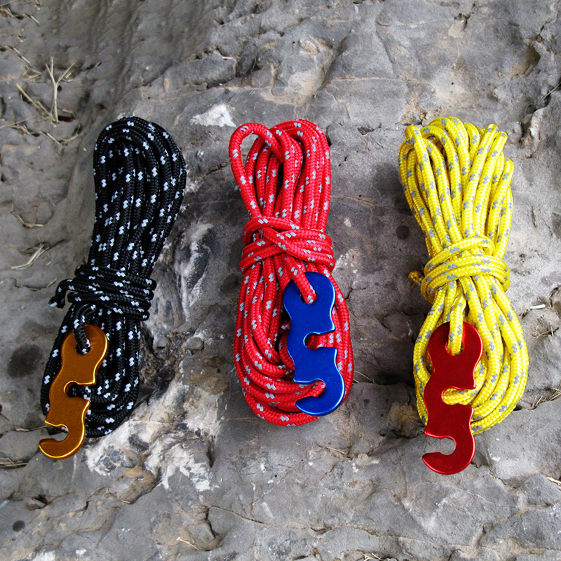 Jetshark Reflective Cord Outdoor Camping Sun Shelter Awning Alloy Buckle Tent Wind Rope3mm Multifunctional Wind Rope 
