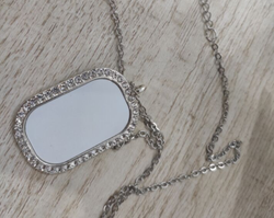 Rubysub Sl-07 Bling Rhinestones Dog Tag Pendant Sublimation Necklace Jewelry Blanks 