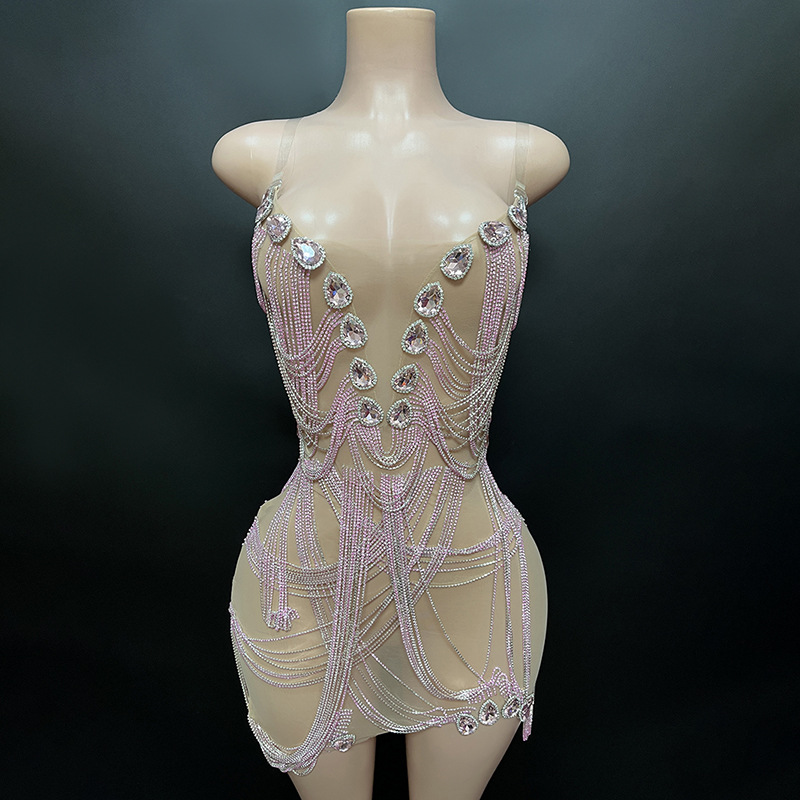 Novance Y2802-e Sexy Club Dress Pink Sleeveless Fashion Clothing For Women 2023 Birthday Celebrity Women's Luxury Clothing 