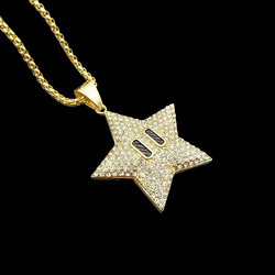 Wholesale Fashion Stainless Steel Pendant Jewelry Crystal Rhinestone Necklace Devil's Eye Pendant Hiphop For Men 