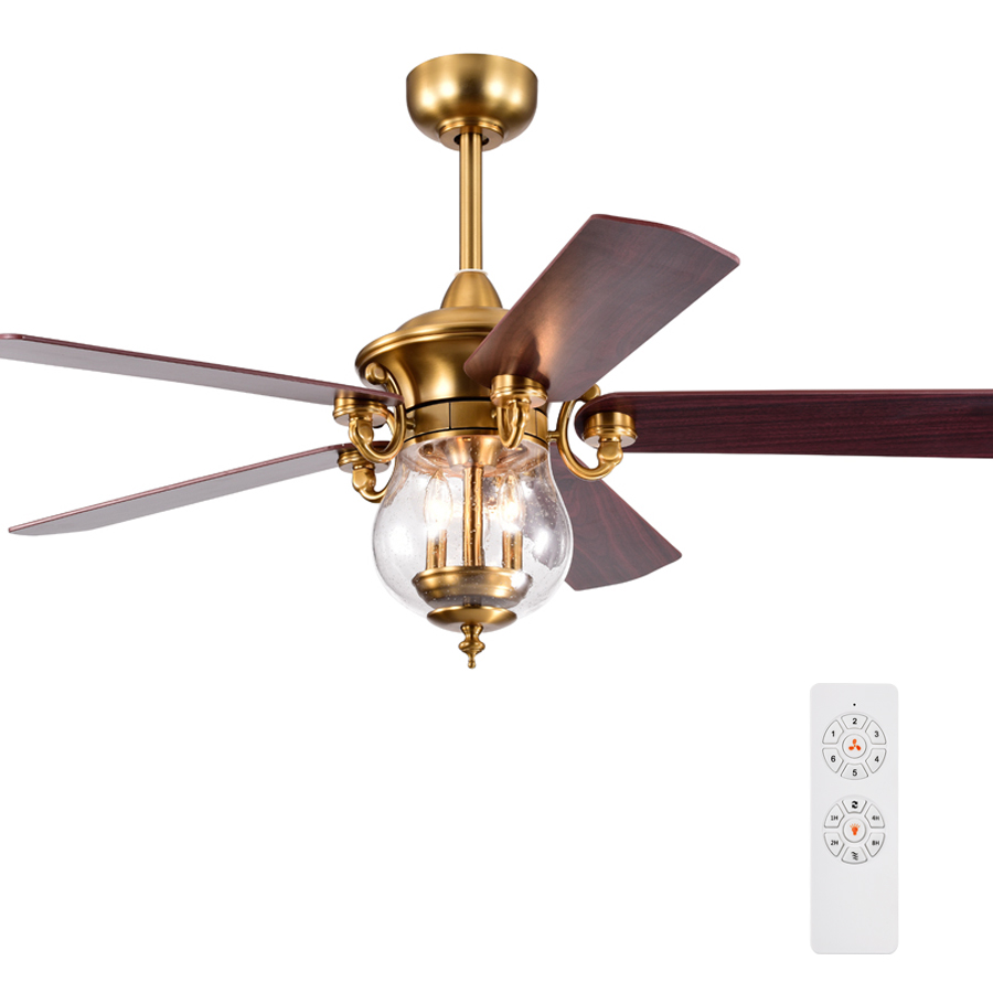 Europe Style 52 Inch Dc Motor Ceiling Fan Home Decorative Ceiling Fan With Light 