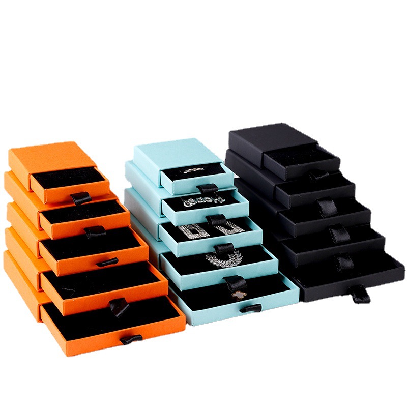 Custom Logo Small Paper Cardboard Jewelry Box Sliding Out Packaging Jewelry Boxes For Packaging Jewelry 