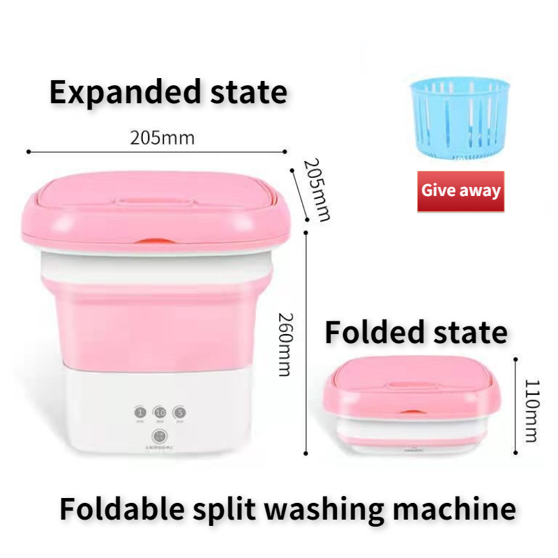 Home Bathroom Travel Ultrasonic Single Tub Mini Portable Underwear Socks Folding Bucket Other Washing Machine 