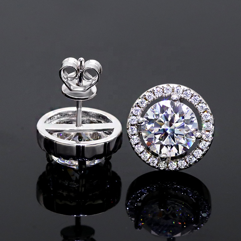 Delicate Sliver Earrings 0.5ct/1 Carat / 2 Carat Fashion Moissanite Jewelry Diamond Earrings Vvs White D Moissanite Earrings 