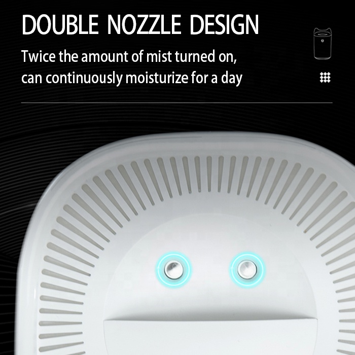 K7 Usb Double Nozzle Cool Ultrasonic Humidifier Air Home Appliance Water Mist Spray Humidifier With Coloful Led Light Heavy Fog 