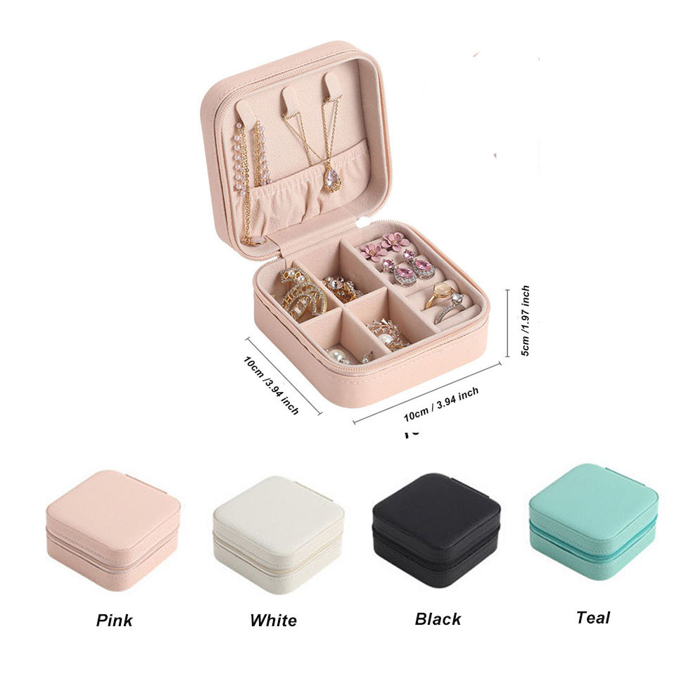 Personalized Wholesale Portable Faux Leather Traveling Girls Jewelry Box Storage Necklace Earring Box Case Small Jewelry Boxes 