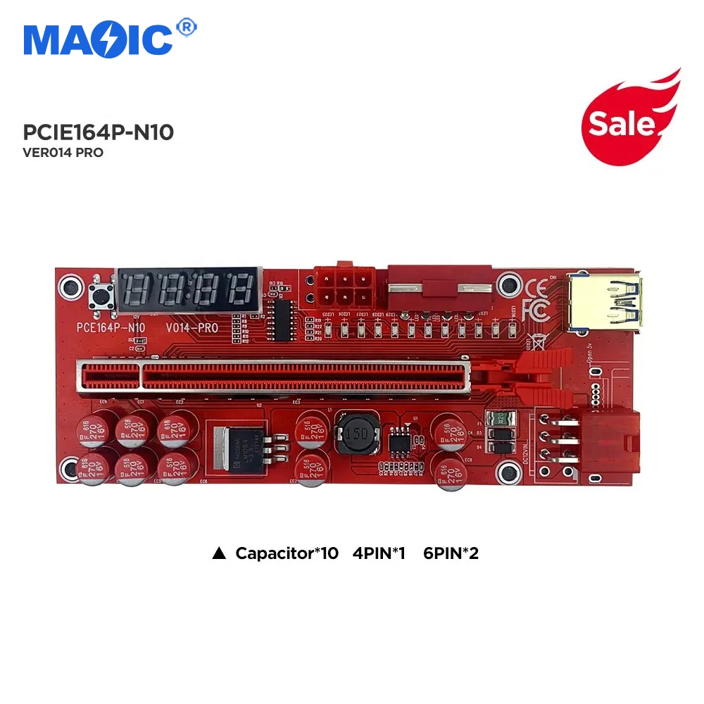 Other Computer Accessories 10 Capacitors 014 Pro Pcie Riser Ver 014 1x To 16x Graphics Cable Pcie Riser Card Riser 014 With Led 