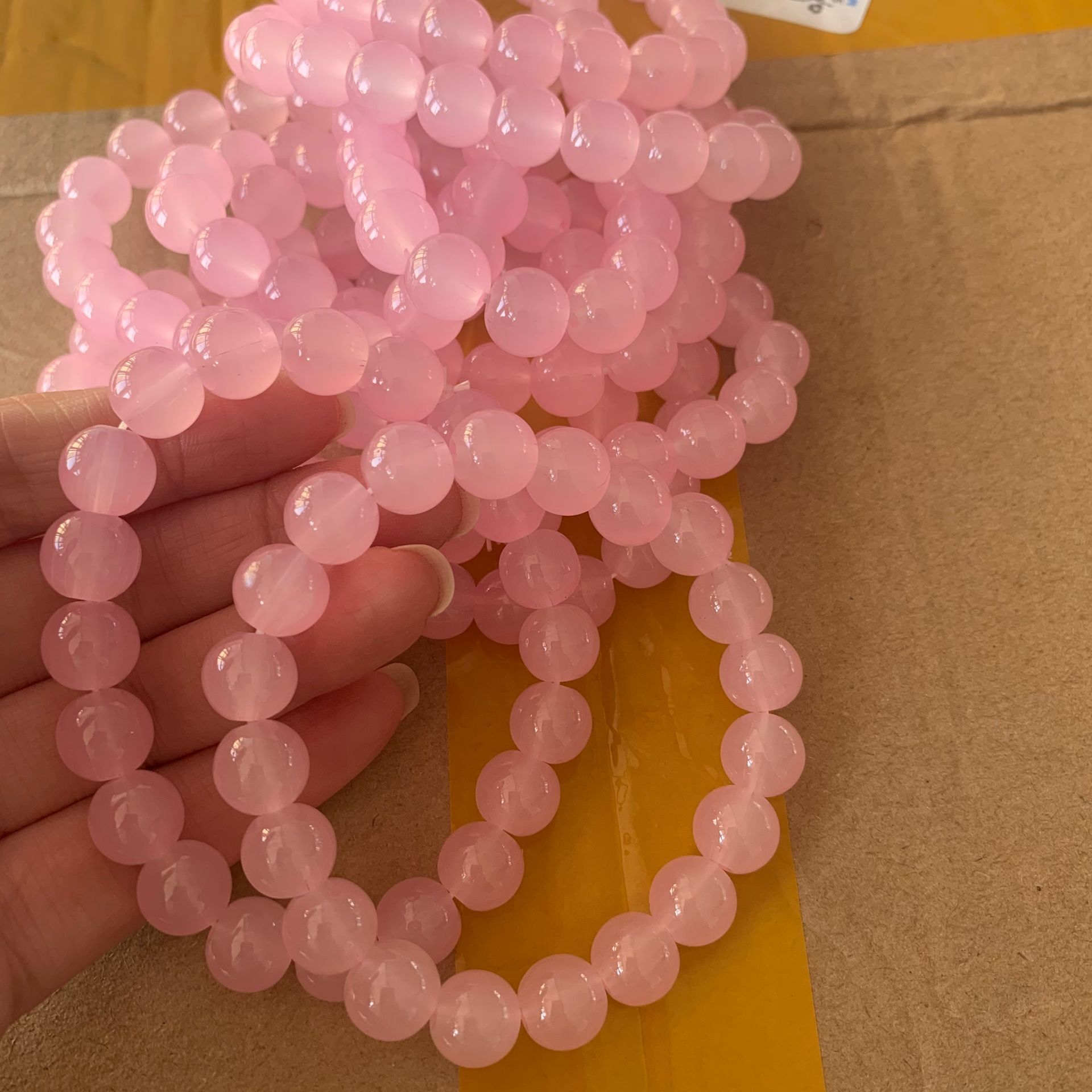 10mm Men Women Large Glass Semi-precious Stone Beaded Bracelets Custom Diy Glass Bracelets Can Add Charm For Jewelry Making 