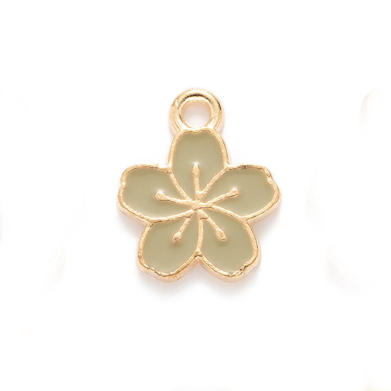 Enamel Cherry Blossoms Flower Charms Pendant For Jewelry Making Necklace Bracelet Earring Diy Jewelry Accessories Charms 