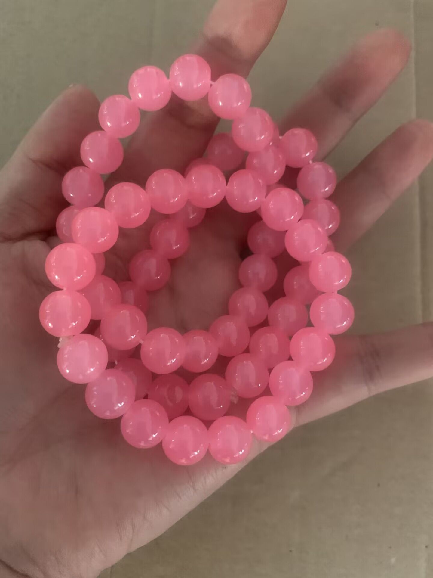 10mm Men Women Large Glass Semi-precious Stone Beaded Bracelets Custom Diy Glass Bracelets Can Add Charm For Jewelry Making 