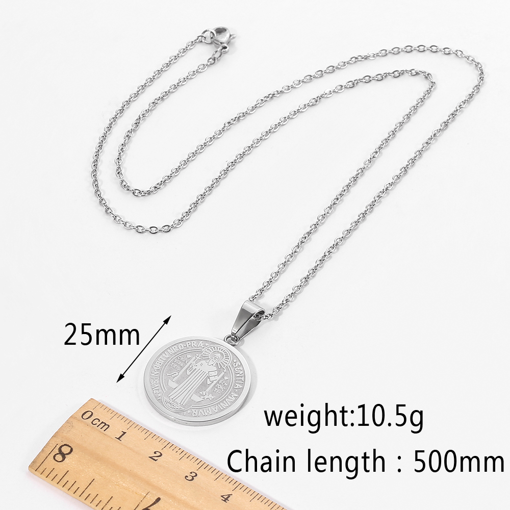 Religious San Benito Medal Pendant Stainless Steel St Benedict Jesus Pendants &amp; Necklaces For Women Men Child Jewelry Medallion 