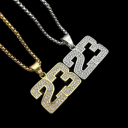 Wholesale Fashion Stainless Steel Pendant Jewelry Crystal Rhinestone Necklace Devil's Eye Pendant Hiphop For Men 