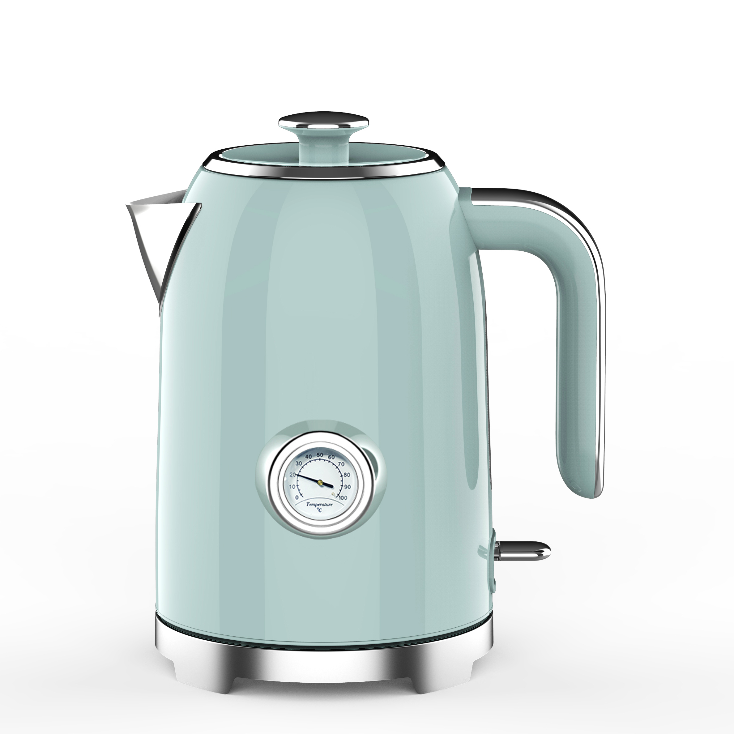 Portable Home Appliance Retro Style 1.7l Electric Stainless Steel Water Kettle With Thermometer 