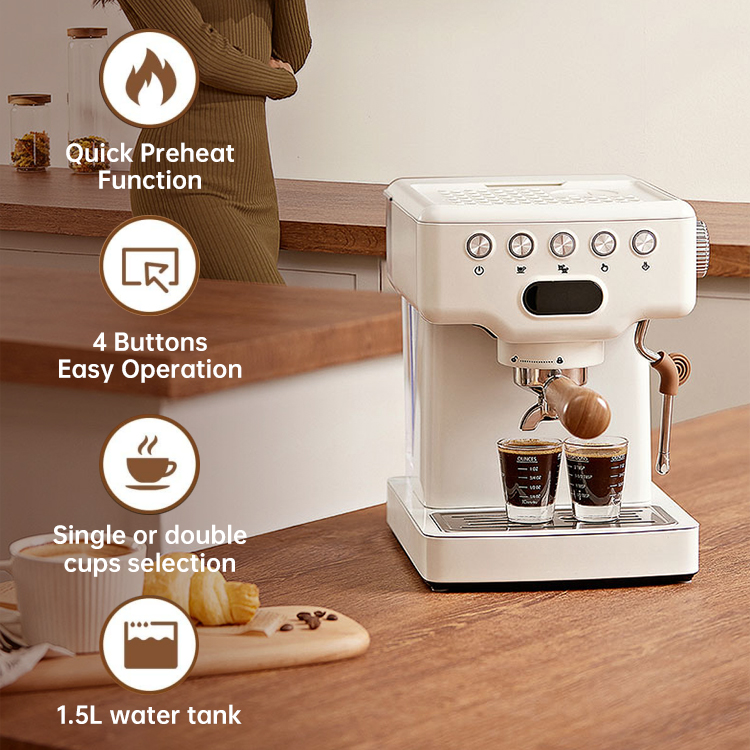 Home Appliance Espresso Coffee Maker Machine Makers Cappuccino Machine With Brewer 
