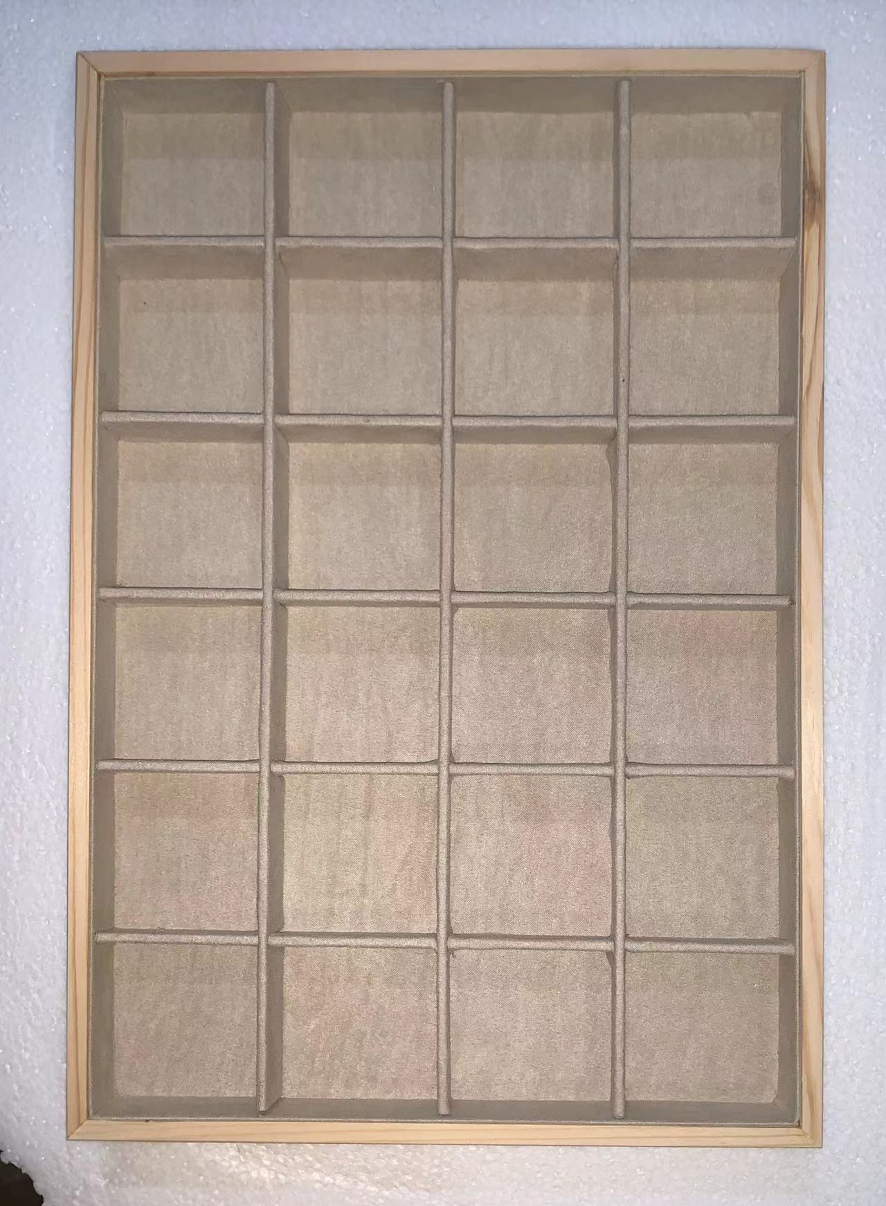 New Design Wooden Jewelry Tray Velvet Tray For Jewelry Display Storage Necklace Pendant Bangle Holder 