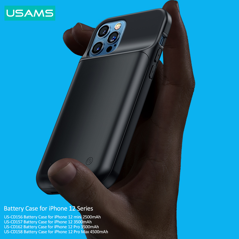 Usams 2500mah Slim Portable Rechargeable Battery Pack Charging Case For Iphone 12 Series 