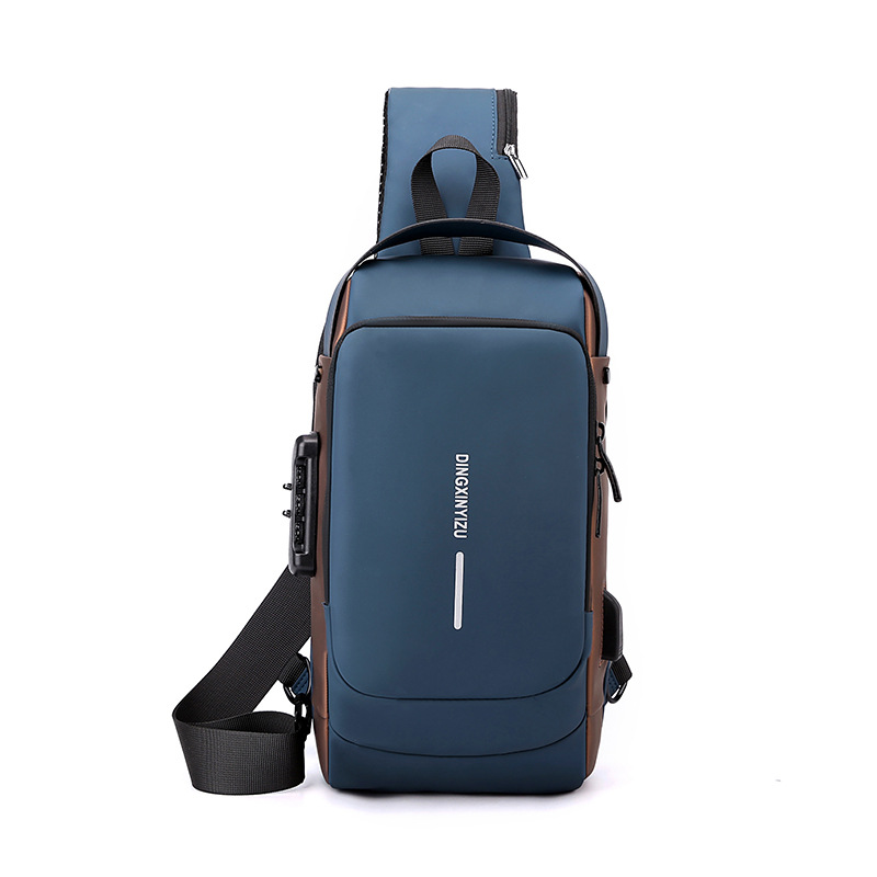 Usb Charger Men Crossbody Sling Backpack Anti Theft Password Lock Women Sling Bag Messenger Travel Hiking Chest Bags For Men