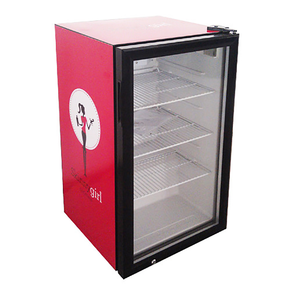 Home Hotel Use 30 Liters 40 Liters Compact Glass Door Mini Fridge Refrigerator With Black Led Light Lock 
