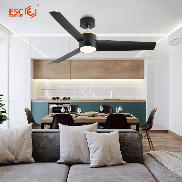 On Sale Smart Home Appliance Ceiling Fans 52 Inch Remote Control Abs Blades Led Ceiling Fan With Lights 