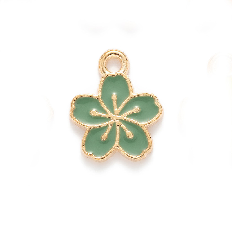 Enamel Cherry Blossoms Flower Charms Pendant For Jewelry Making Necklace Bracelet Earring Diy Jewelry Accessories Charms 