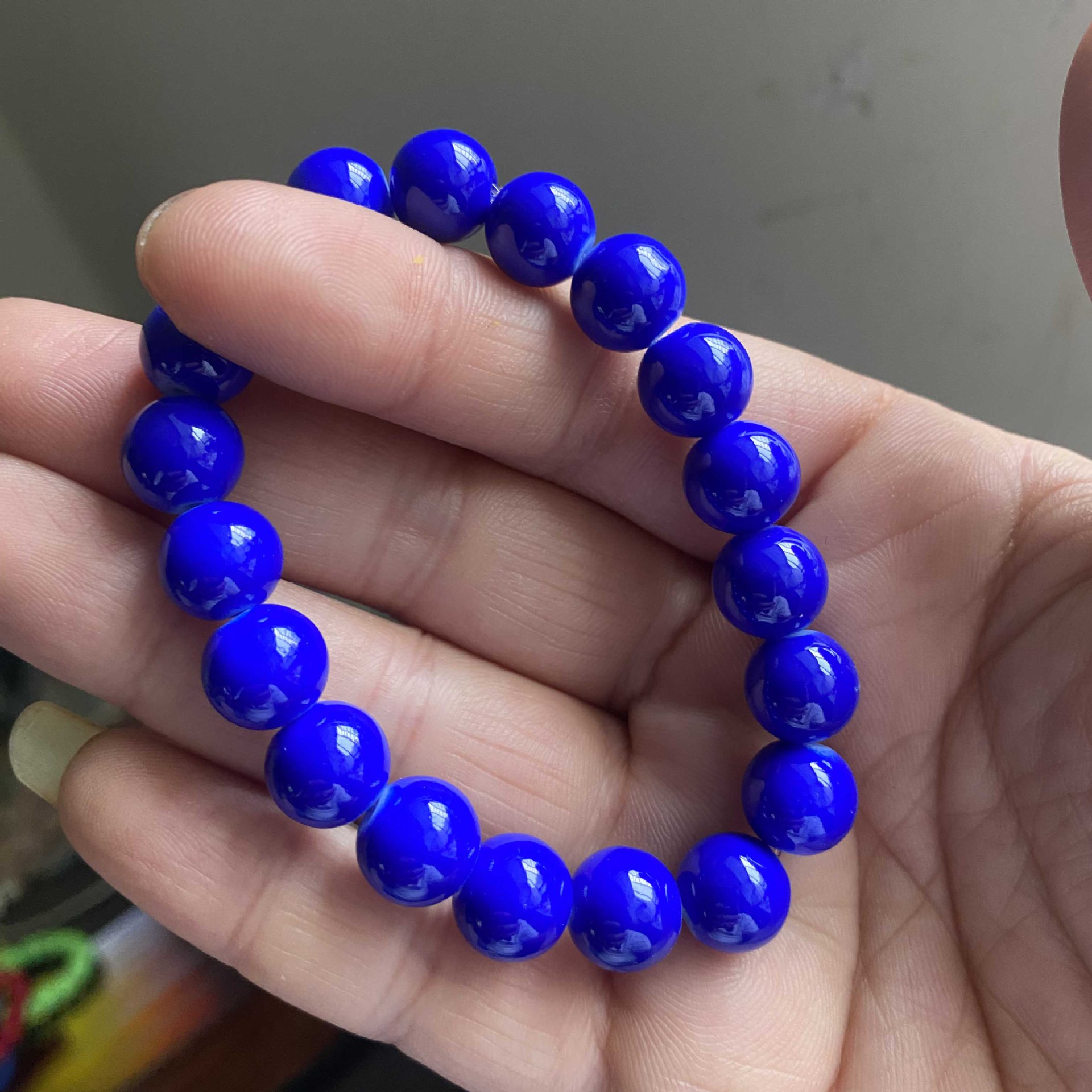 10mm Men Women Large Glass Semi-precious Stone Beaded Bracelets Custom Diy Glass Bracelets Can Add Charm For Jewelry Making 